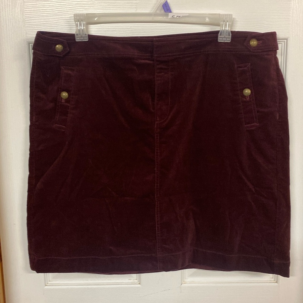 Talbot’s maroon corduroy skirt